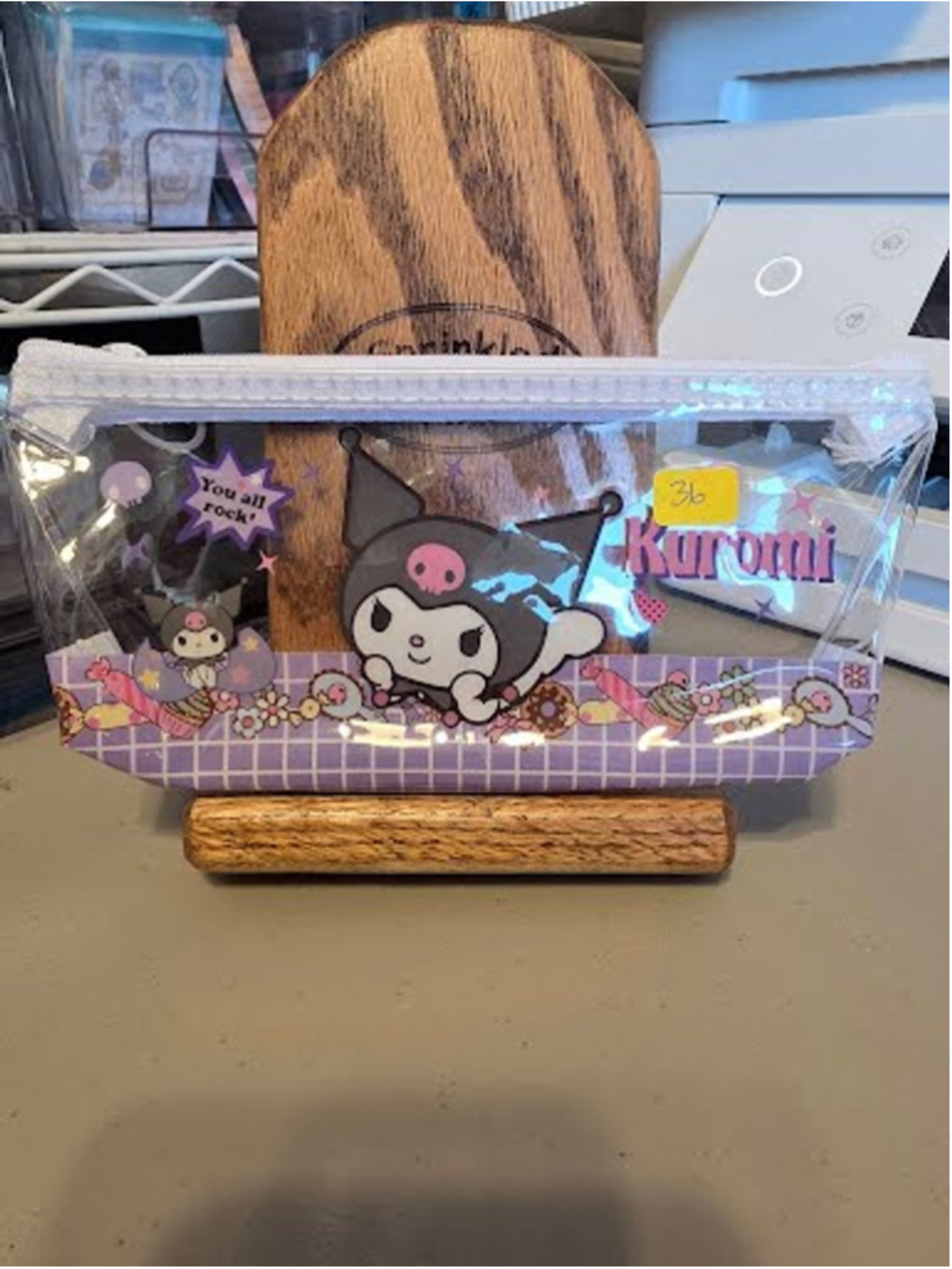 #KUR-2333 Kuromi Vinyl Zippered Pencil Pouch